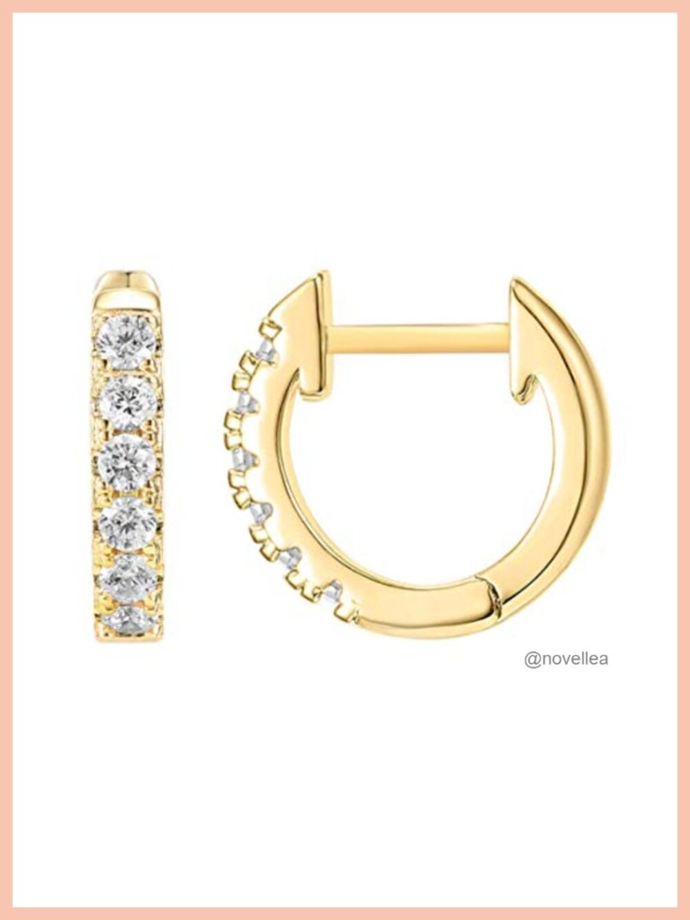 14K Gold Plated Cubic Zirconia Huggie Hoop Earrings for Women